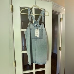 Zara denim overall mini dress